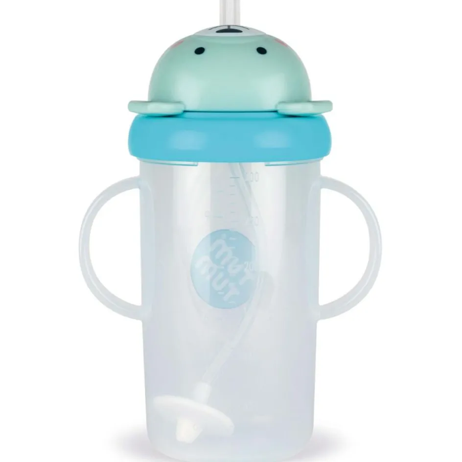 Tasse antifuite avec paille lestée Ours Bleu (300 ml)|TUM TUM New