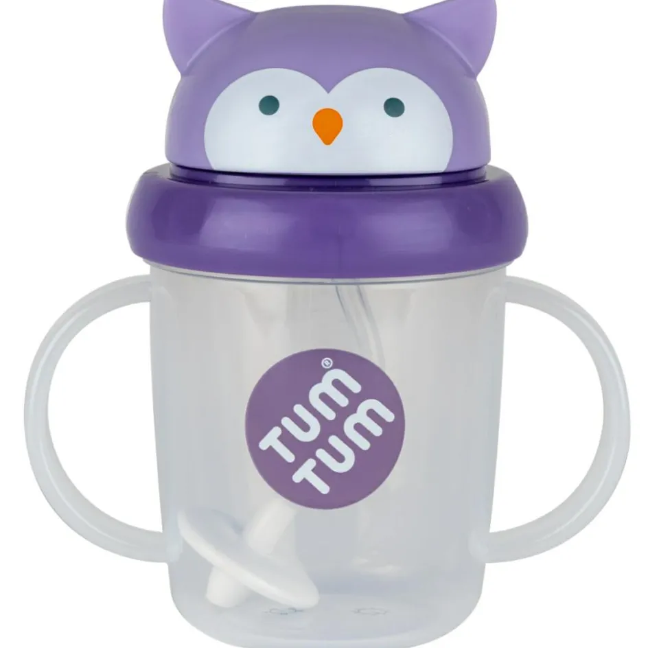 New TUM TUM Tasse antifuite avec paille lestée Chouette (200 ml)