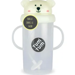 Outlet TUM TUM Tasse antifuite avec paille lestée Ours phosphorescente (300 ml)