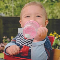 Best TUM TUM Tasse antifuite avec paille lestée Ourson Rose (200 ml)