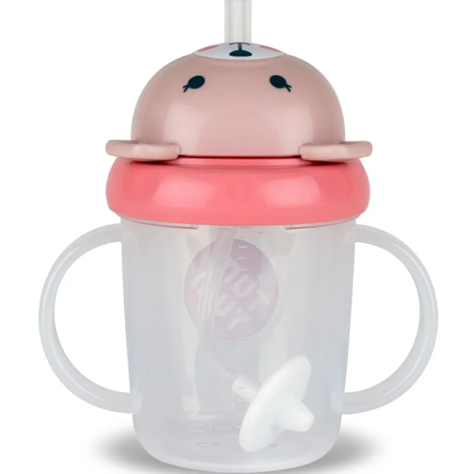 Best TUM TUM Tasse antifuite avec paille lestée Ourson Rose (200 ml)