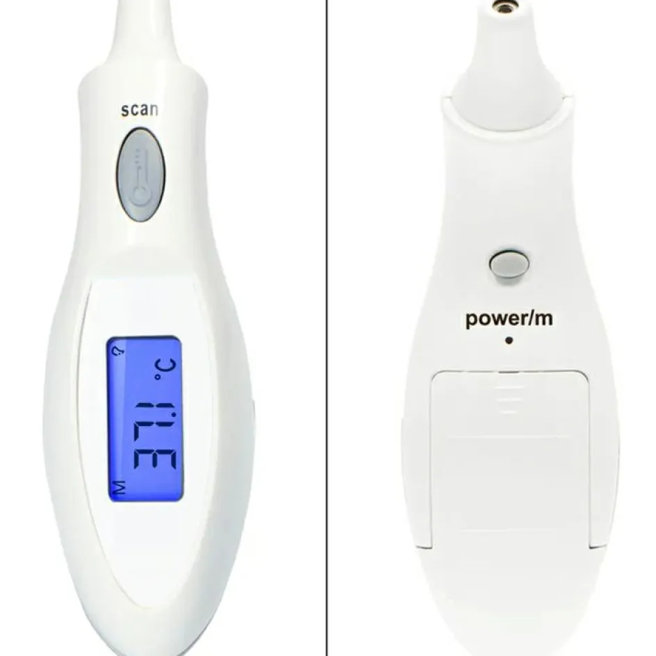 New Alecto Thermomètre auriculaire à infrarouge blanc et gris