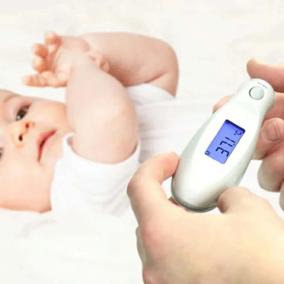 New Alecto Thermomètre auriculaire à infrarouge blanc et gris