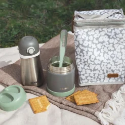 Hot Béaba Thermo-portion inox minéral gris et vert sauge (300 ml)