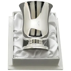 Timbale à pied Perles personnalisable (métal argenté) dans son coffret|Daniel Crégut Sale