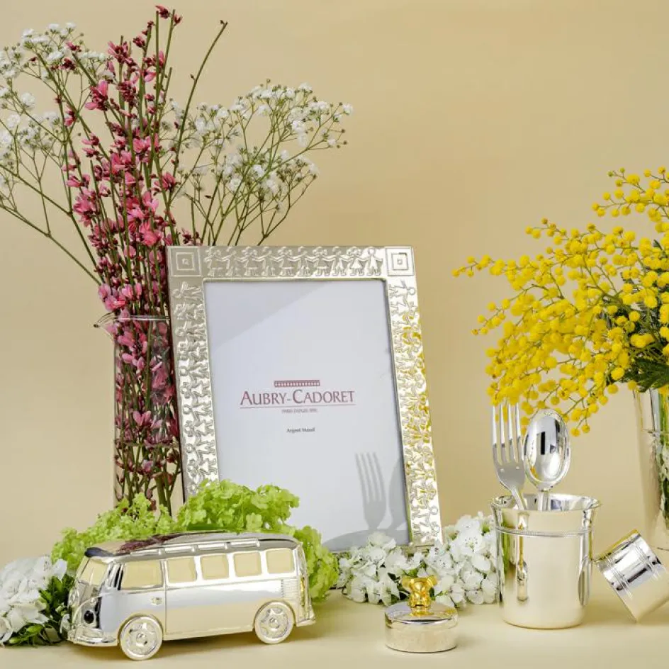 Tirelire Mini Van personnalisable (métal argenté)|Daniel Crégut Discount