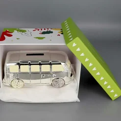 Tirelire Mini Van personnalisable (métal argenté)|Daniel Crégut Discount