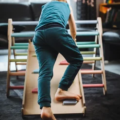 Toboggan et mur d'escalade 2 en 1 Pickler multicolore pastel|Tissi Outlet