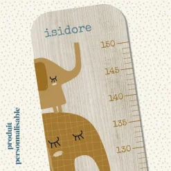 Toise en bois Isidore éléphant caramel personnalisable|Charlie et Suzie Best