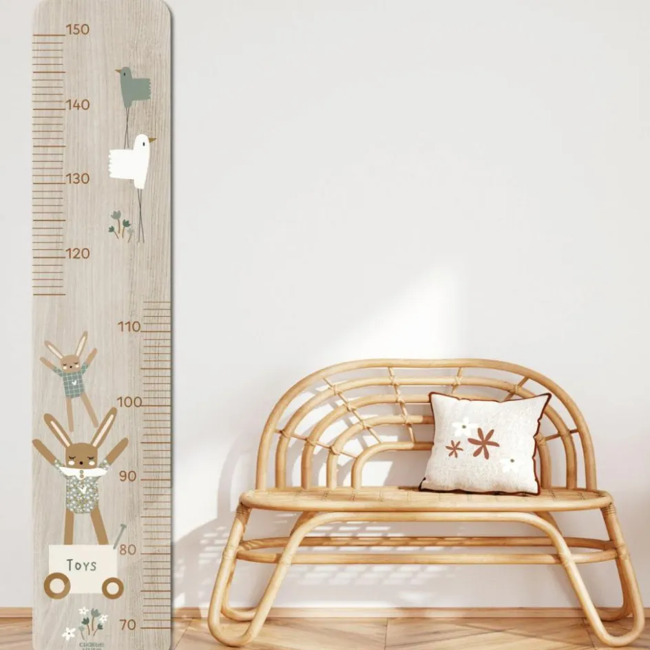Toise en bois Lapin doudou sauge personnalisable|Charlie et Suzie Outlet