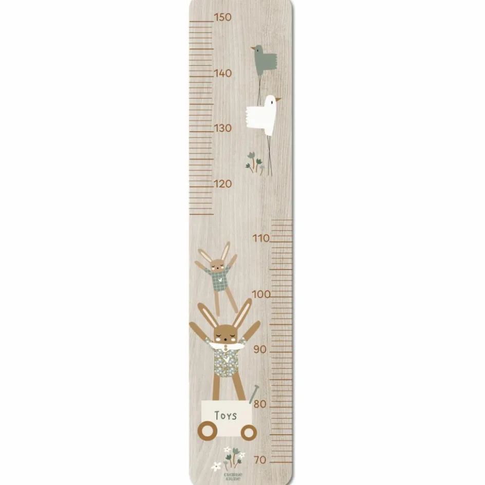 Toise en bois Lapin doudou sauge|Charlie et Suzie Discount