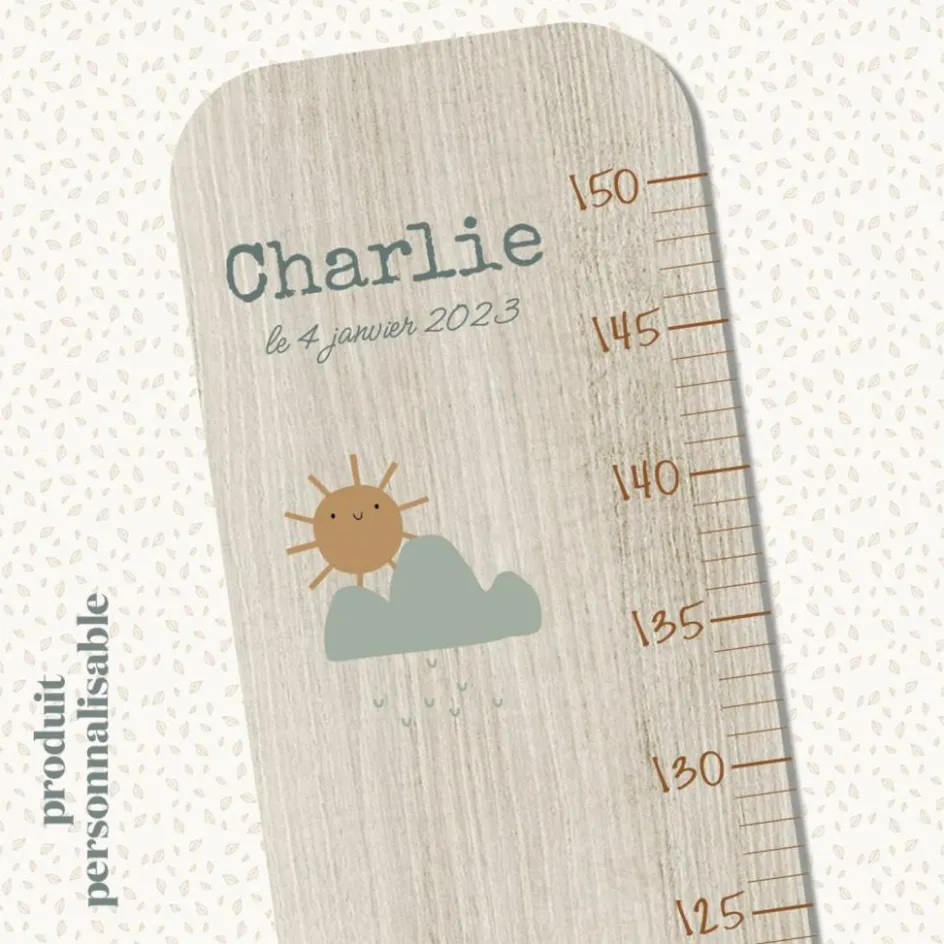 Toise en bois lapins dansant personnalisable|Charlie et Suzie Clearance