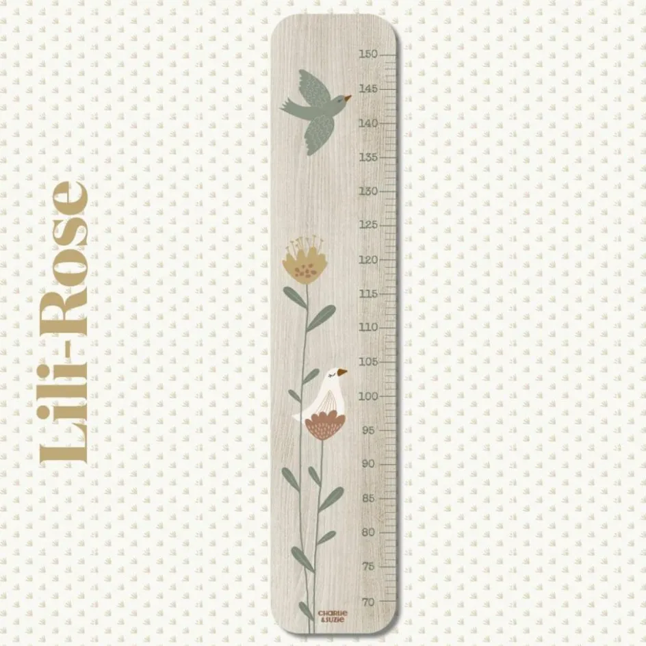 Toise en bois Lili Rose Grandes Fleurs personnalisable|Charlie et Suzie Outlet