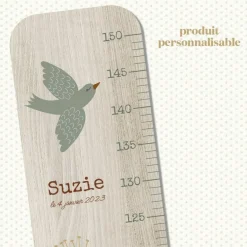 Toise en bois Lili Rose Grandes Fleurs personnalisable|Charlie et Suzie Outlet