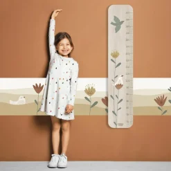 Toise en bois Lili Rose Grandes Fleurs personnalisable|Charlie et Suzie Outlet