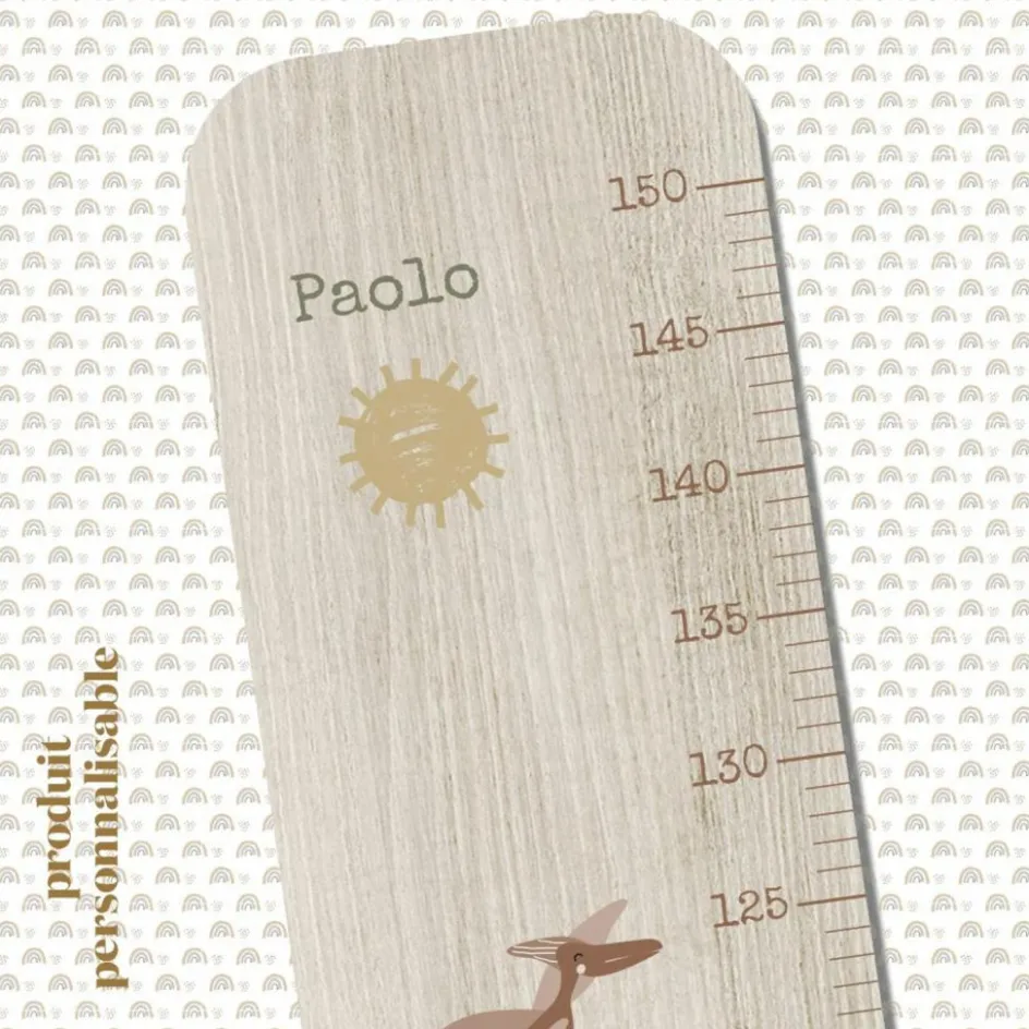 Toise en bois Paysage Dino personnalisable|Charlie et Suzie New