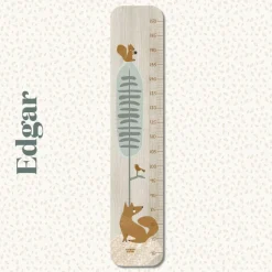 Toise en bois Renard Forêt Edgar personnalisable|Charlie et Suzie New