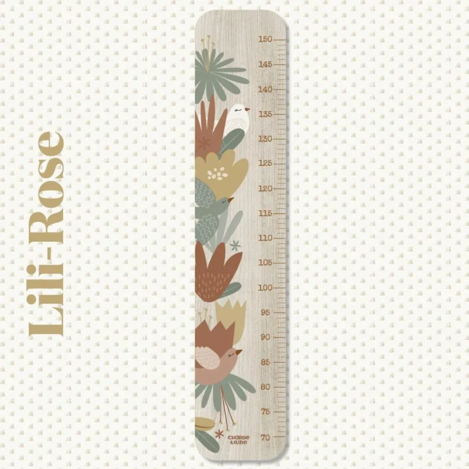 Toise en bois XXL Oiseaux Lili Rose personnalisable|Charlie et Suzie Online