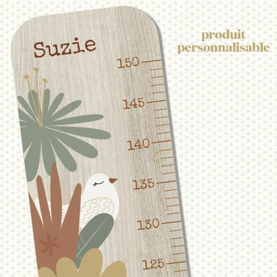 Toise en bois XXL Oiseaux Lili Rose personnalisable|Charlie et Suzie Online