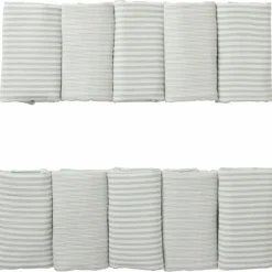 Tour de lit modulable et respirant gaze rayé vert de gris|BB & Co Online