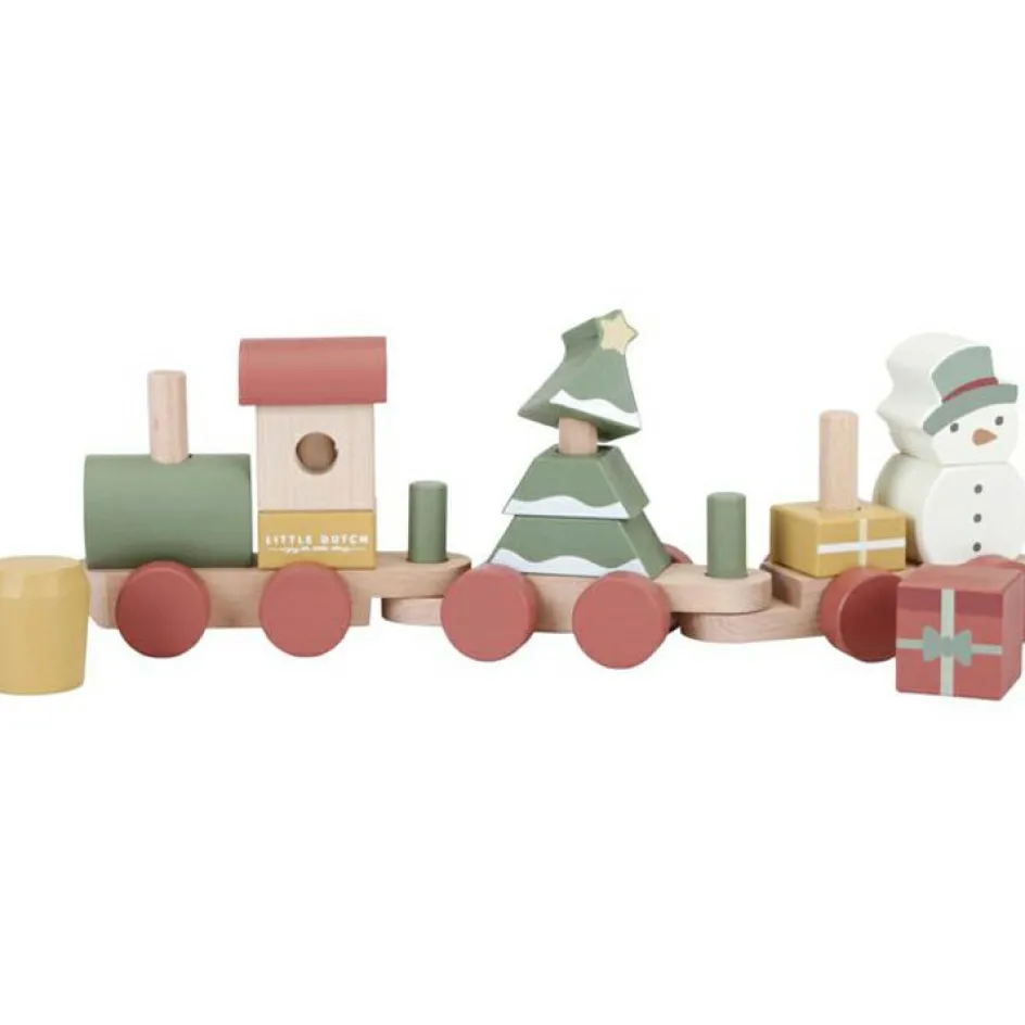 Clearance Little Dutch Train de construction de Noël en bois