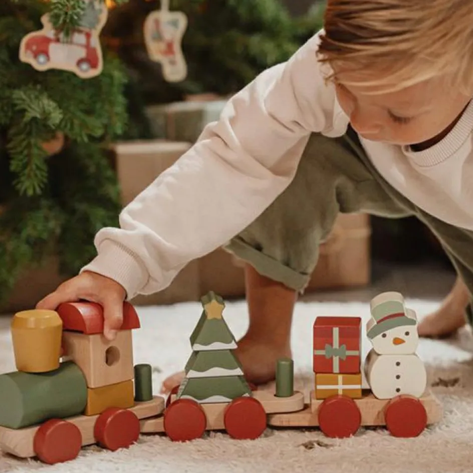 Clearance Little Dutch Train de construction de Noël en bois