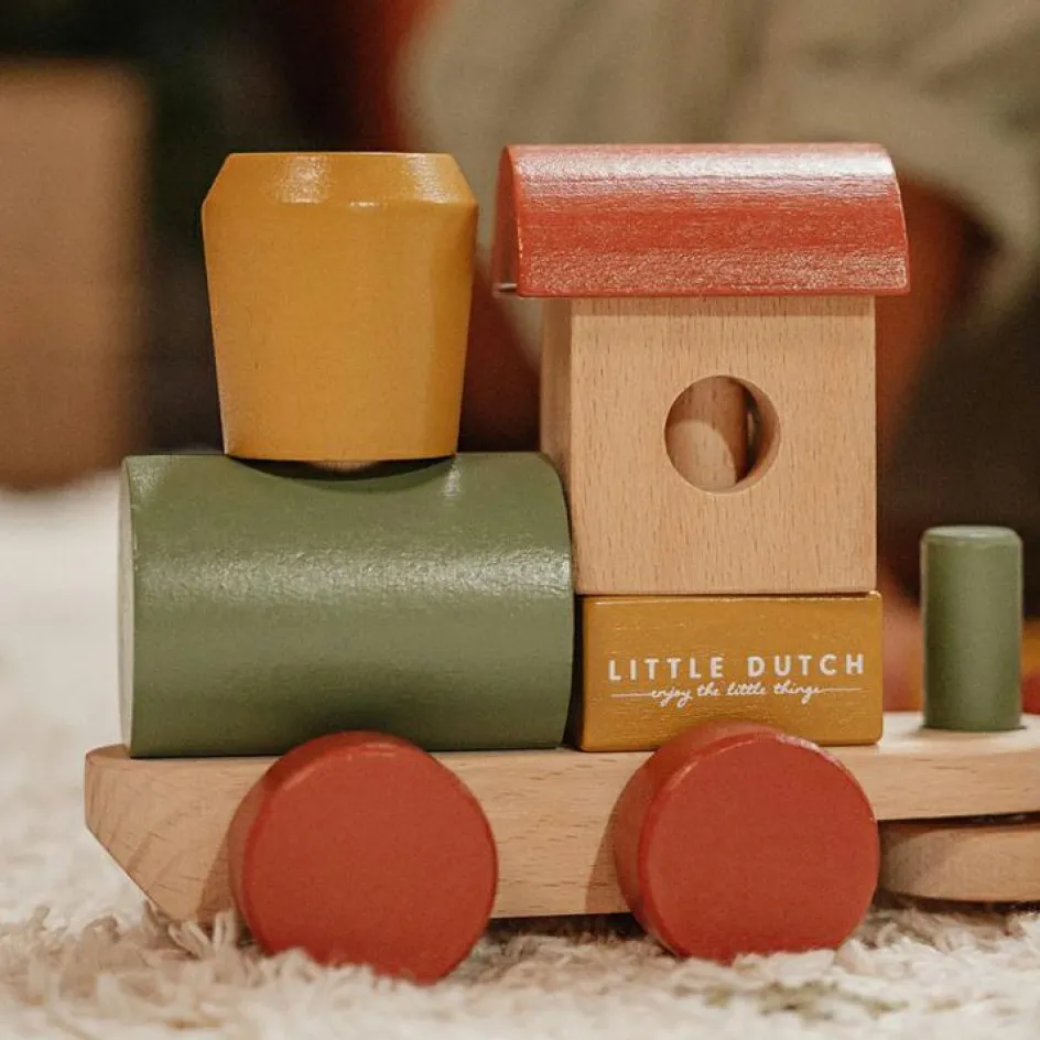 Clearance Little Dutch Train de construction de Noël en bois