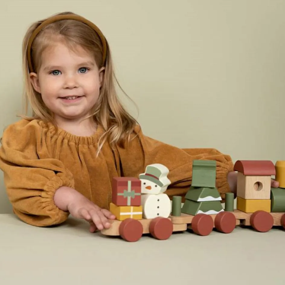 Clearance Little Dutch Train de construction de Noël en bois