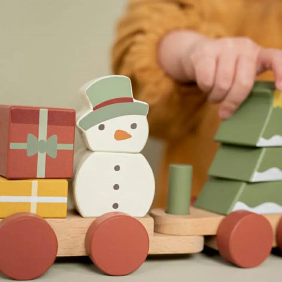 Clearance Little Dutch Train de construction de Noël en bois