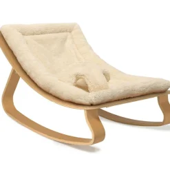 Hot Charlie Crane Transat à balancement en bois de hêtre Levo Fur Milk