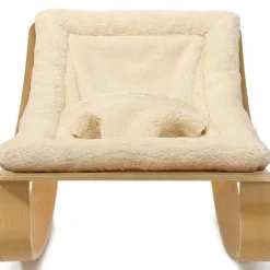 Hot Charlie Crane Transat à balancement en bois de hêtre Levo Fur Milk