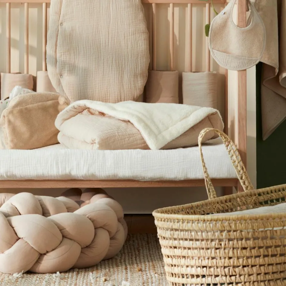 Hot BB & Co Tresse décorative ouatinée en coton gaufré Latte (200 cm)