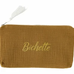 Trousse cadeau zippée Bichette gaze de coton havane|BB & Co Online