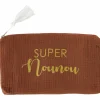 Trousse cadeau zippée Super Nounou gaze de coton toffee|BB & Co Online