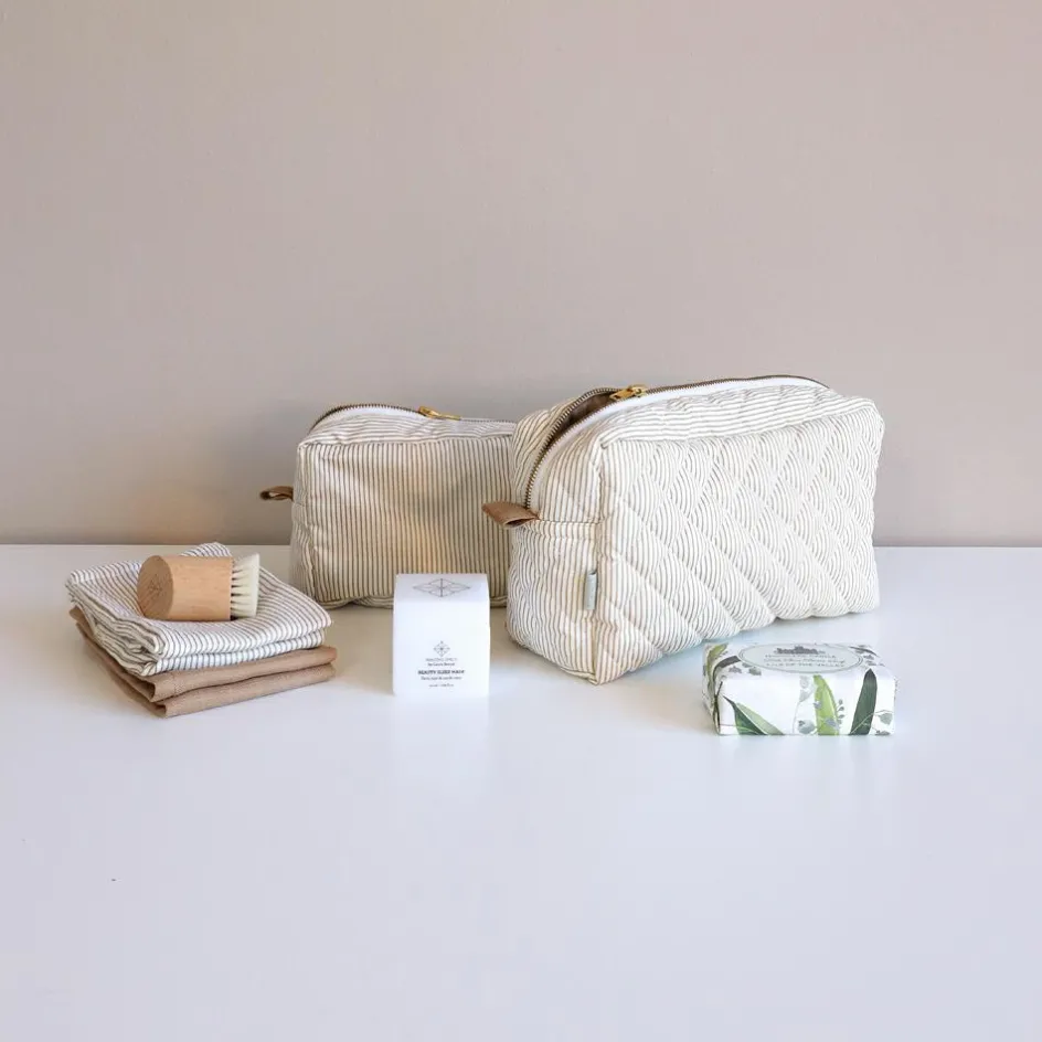 Discount Cam Cam Copenhagen Trousse de toilette Classic Stripes Camel