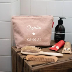 Discount Les Griottes Trousse de toilette rose poudré (personnalisable)