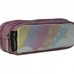 Trousse scolaire double Arc-en-ciel étoilé|Caramel & Cie