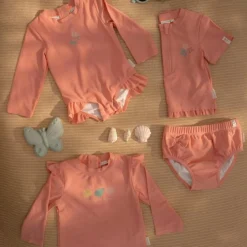T-shirt de bain anti-UV manches longues Ocean Treasures Rouge (1-2 ans)|Little Dutch Best