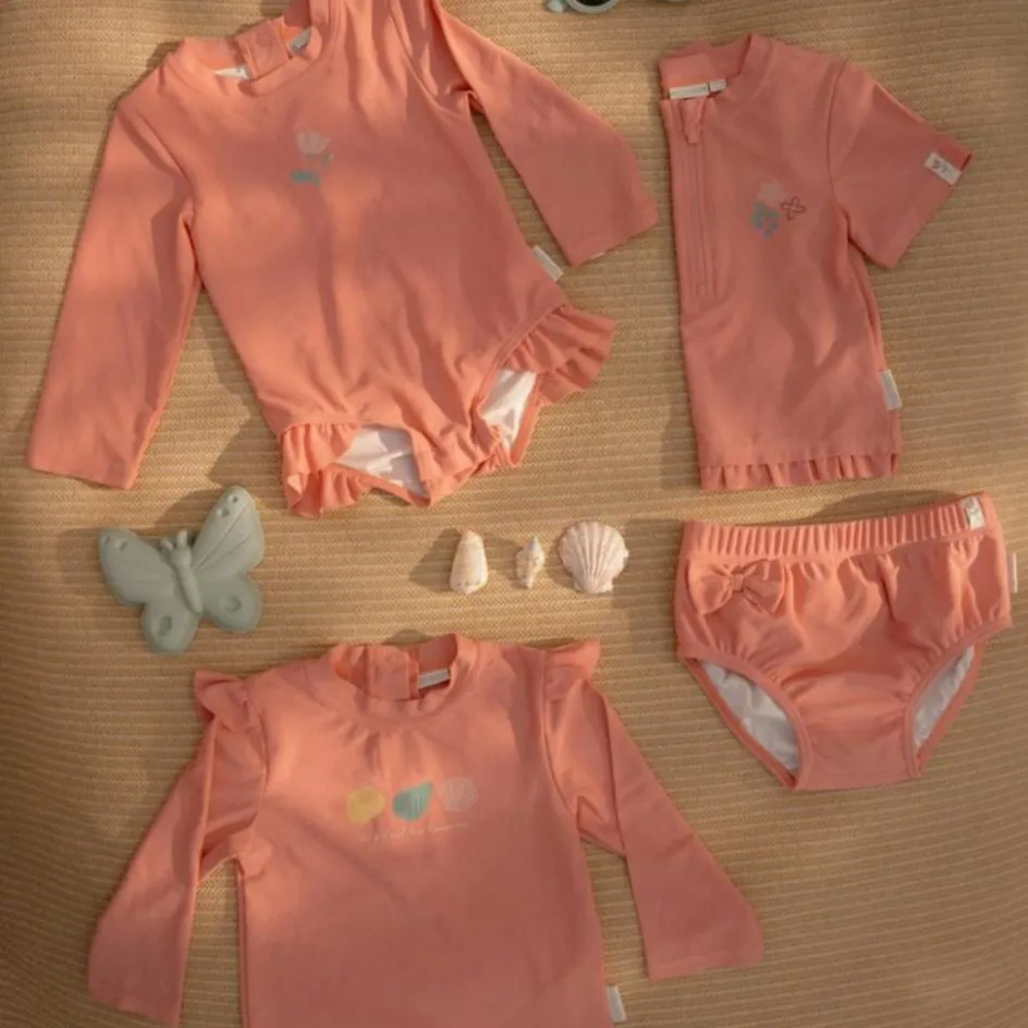T-shirt de bain anti-UV manches longues Ocean Treasures Rouge (1-2 ans)|Little Dutch Best