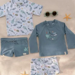 T-shirt de bain anti-UV manches longues Ocean Blue (3-4 ans)|Little Dutch Online