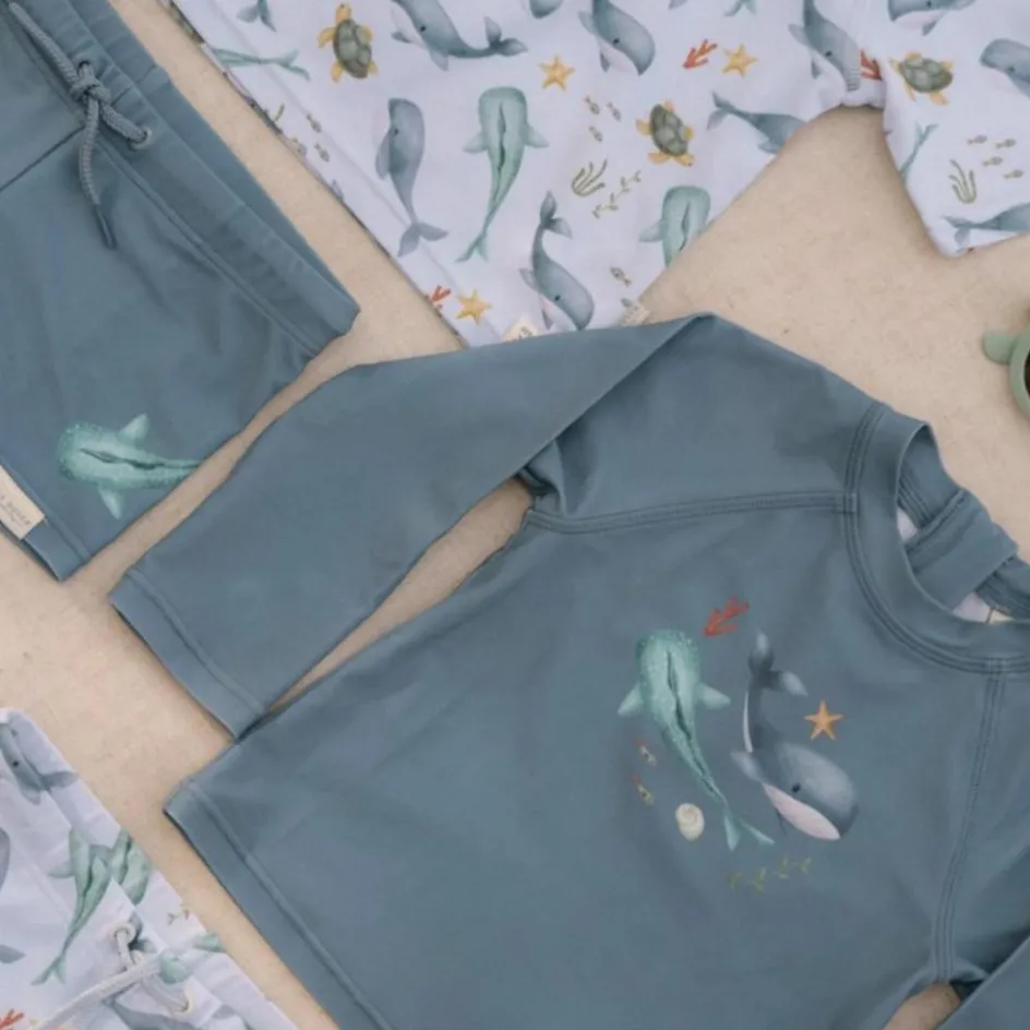T-shirt de bain anti-UV manches longues Ocean Blue (3-4 ans)|Little Dutch Online