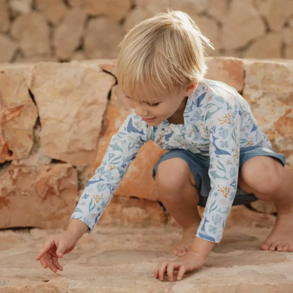 T-shirt de bain anti-UV manches longues Seashells (1-2 ans)|Little Dutch Best