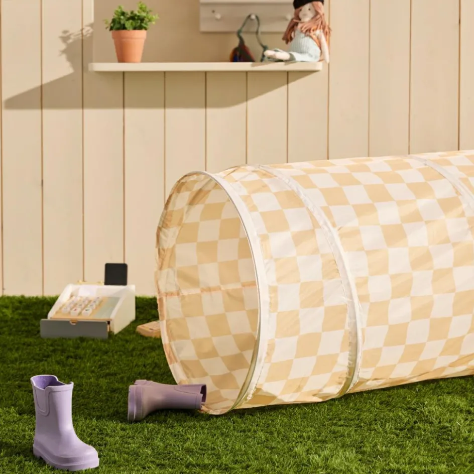 Tunnel de jeu Jaune à carreaux|Kid's Concept Outlet