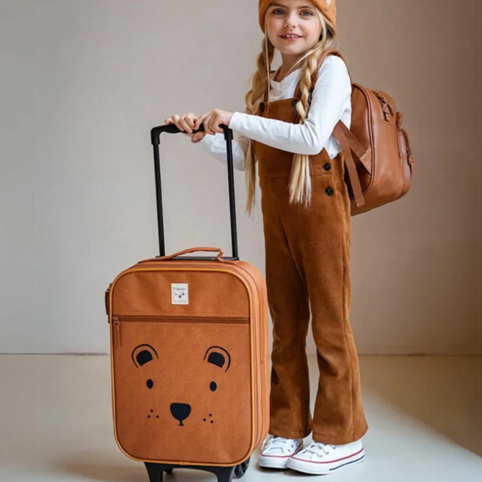 Sale Kidzroom Valise à roulettes enfant Ours cappuccino
