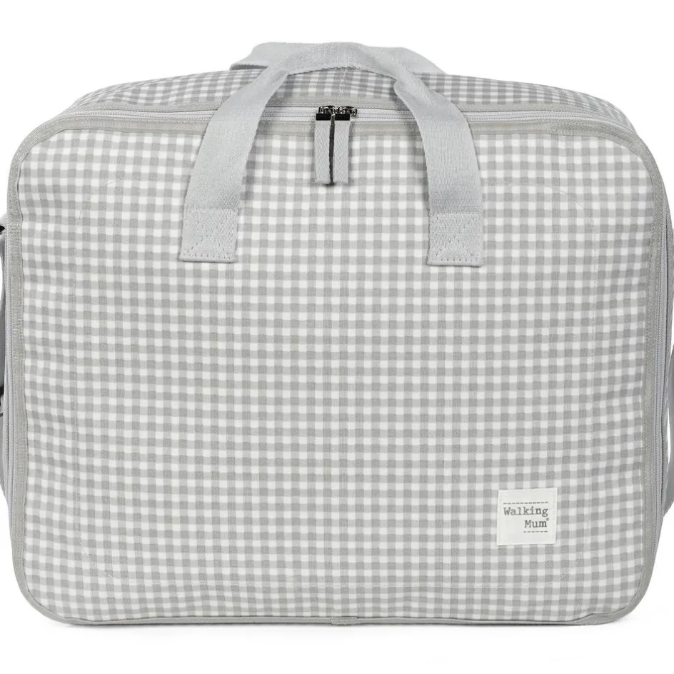 Valise de maternité I love vichy gris|Walking Mum Best
