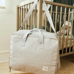 Valise de maternité I love vichy gris|Walking Mum Best