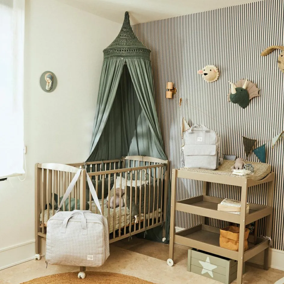 Valise de maternité I love vichy gris|Walking Mum Best