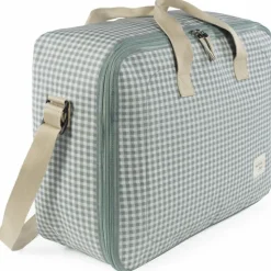 Online Walking Mum Valise de maternité I love vichy vert