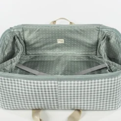 Online Walking Mum Valise de maternité I love vichy vert