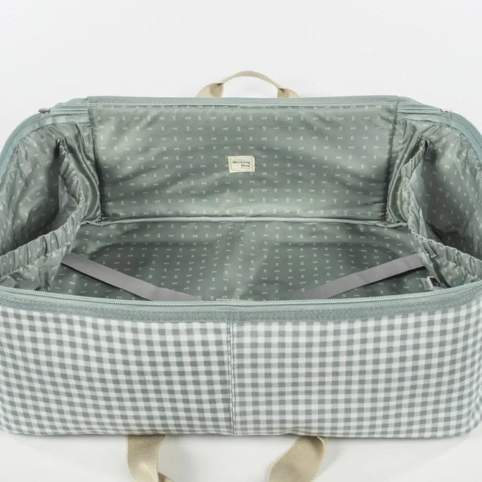 Online Walking Mum Valise de maternité I love vichy vert